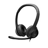 Headset Com Fio USB Logitech H390 Com Almofadas Confortáveis Controles De Áudio Integrado E Microfone Com Redução De Ruído Preto