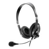 Headset Com Microfone Premium Acoustic Preto