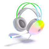 Headset Evolut Eg309 Lumini Transparente Com Fio Led Rainbow