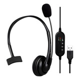Headset Fortrek Usb Office Fk731a Preto 81481 Fone microfone