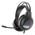 Headset Gamer Evolut Eg306  Led Rainbow  Multi Plataforma Cor Preto Luz Rainbow