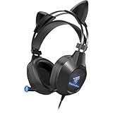 Headset Gamer Fone De Ouvido Gaming Gatinho Orelhas P2 GoldenUltra GT 64 Preto Com Fio Pc VideoGame Notebook LED Rgb Com Microfone Original