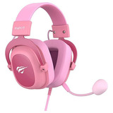 Headset Gamer Havit H2002d Pink Microfone Destacável