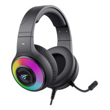 Headset Gamer Havit H2042d Black Ps4 ps5 xbox pc 3 5mm usb Cor Preto Luz Rgb