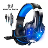 Headset Gamer Kotion Each G9000 Azul Com Luz De Led