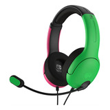Headset Gamer Lvl40 Nintendo Switch Pdp Rosa E Verde Brinde