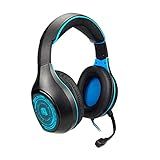 Headset Gamer Multiplataforma Comunicação P3 USB Com Iluminação Em LED Azul Preto Azul SAPHYR HGSR ELG
