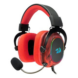Headset Gamer Redragon Ryuji 7 1 Infernal Dragon Vermelho Cor Preto