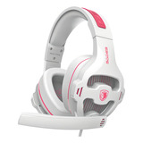Headset Gamer Sades Ppower Angel Edition Para Xbox Ps5 Ps4 Celular Pc Notebook Rosa