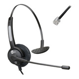 Headset Monoauricular Rj9 Htu 300 Para Telefone Ip Atendente