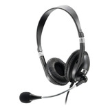 Headset Multilaser Acoustic P2 Com Microfone Flexível Cor Preto Luz Preto