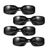 Healeved 4 Pcs Óculos Pinhole Ferramentas De Cuidados Com Os Olhos Óculos De Proteção Da Visão Óculos De Visão Óculos De Correção De Visão Óculos De Sol Pinhole Portáteis Anti Fadiga Resina