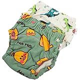 Healvian 2 Pçs Cueca De Treinamento Potty Reutilizável Pano Absorvente Calças De Treinamento Bebê Cuecas Laváveis Fraldas Para Bebê Menina E Menino