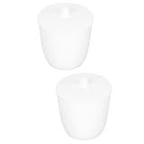 Healvian 2 Unidades Cadinho De Ptfe Com Tampa Prato De Derreter Cadinho De Fornalha Cadinho De Porcelana Cadinho De Fusão Cadinho Com Tampa Caldeirão De Metal Branco Cerâmica