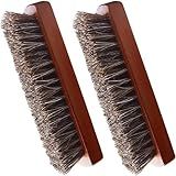 Healvian 2 Unidades Escova De Cabelo De Cavalo Escova De Sapato De Madeira Kit De Escova De Bota Escova Para Limpar Botas Kit De Graxa De Sapato Escova De Engraxate Crina De Cavalo Sofá
