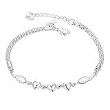 Heave Colar Feminino Banhado A Prata 925 Com Pingente De Coração E Asas De Amor Bracelete Leve E Suave Joias Modernas Para Presente Para Mulheres E Meninas Banhado A Prata 925