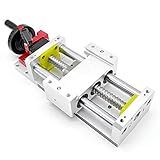 Heechoo Atuador De Estágio Linear 100Mm Parafuso De Esferas 1605 Eixo Óptico Duplo Guia De Trilho Linear Estágio De Deslizamento Manual C7 Com Régua Para Roteador Cnc Eixo Z