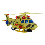 Helicóptero Apache Militar Brinquedo Com Luzes E Movimentos