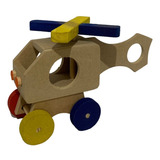 Helicóptero De Brinquedo De Madeira
