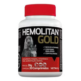 Hemolitan Gold Para Cães E Gatos Com 30 Comprimidos Vetnil