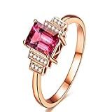Hengsun Fashion Jewelry Anel Feminino 925 Banhado A Prata Ouro Rosa Diamante Rubi Zircão Anel (eua 6)
