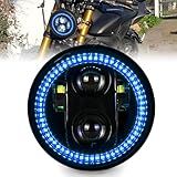 HENGTUAOTO Farol De LED Azul De 14 Cm Para Motocicleta Com EMC Compatível Com Iron 883 Dyna Street Bob Super Wide Glide Low Rider Night Rod Train Softail Deuce Custom Sportster