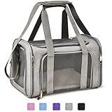 Henkelion Cat Dog Carrier Para Cães Pequenos E Médios Filhotes De Até 6 8 Kg Transportadora Aprovada Pela TSA Airline Soft Sided Transporte Dobrável Para Filhotes De Viagem Cinza