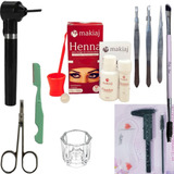 Henna Makiaj Mixer Pincel 3 Pinça Tesoura Navalha