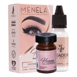 Henna Menela Profissional Para Designer De Sobrancelhas Cor Castanho Claro 2 5g Com Fixador E Nanotecnologia