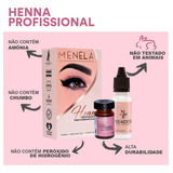 Henna Menela Profissional Para Designer De Sobrancelhas Cor Castanho Escuro 2 5g Com Fixador E Nanotecnologia