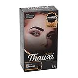 Henna Thauxi Preto Luminoso Make Up Profissional Design Sobrancelhas Sem Necessidade Fixador Cores Reais 2 5g