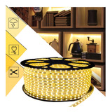 Henrylux Mangueira Fita Led Chata 5050 25m Alto Brilho 2 Conectores Cor Da Luz Branco quente Voltagem 220v