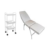HENVIFER Kit Branco Maca Massagem Salão Carrinho Tatuagem Estética