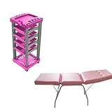 HENVIFER Kit Maca 3 Posições Rosa Carrinho Estética Salão Estúdio