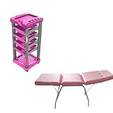 HENVIFER Kit Maca 3 Posições Rosa Carrinho Estética Salão Estúdio