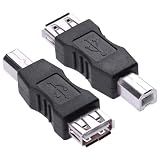 Herfair Adaptador Usb A Para B Usb 2.0 A Fêmea Para Usb B Macho Conector Conversor De Impressora Plugue Para Impressora/scanner Extensor Conexão Impressora Ao Adaptador Usb (f/m, -three_browse-bin) )