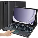 HEUCYL Capa De Teclado Touchpad Para Samsung Galaxy Tab A9 Plus 11 Polegadas 2023 SM X210 X216 X218 Teclado Bluetooth Removível Retroiluminado De 7 Cores Capa De Suporte Fina Black