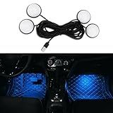 HEVLE Luzes LED Para Interior De Carro Luz De Pedal De Carro Kit De Luz Neon Ambiente Automotivo Com Porta USB Acessórios Universais Para Interior De Carro Luzes De Decoração 4 Em 1 Para Carro 