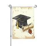 HGOD DESIGNS Boné De Formatura E Bandeira De Jardim De Diploma 30 X 45 Cm Vertical Dupla Face Chapéu Acadêmico Preto You Did It Pôster Bandeiras Ao Ar Livre Banners Decoração Externa Quintal Casa De