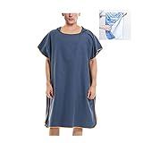 HGYJ Trocador De Toalha Poncho Com Capuz 97 29 Cm Toalha De Praia Poncho De Roupão De Banho De Microfibra Feminino Masculino Para Nadar Surfar Trocar De Roupa De Mergulho Praia Tamanho único 