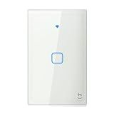 Hi By Geonav Interruptor Inteligente Wi Fi Para Iluminação 1 Botão Vidro Temperado HIINT1C Branco