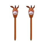 Hi FANCY 2 Pacotes Lote Leve Jogo Prop Horsehead Vara Com Selo Acima Da Tomada De Martelo De é Leve E Macio Pvc Inflável Vara Marrom