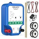 HIBUMFX Energizador De Cerca Elétrica P4 Plus Plus Haste De Aterramento De Cobre E Carretel De Fio De Alumínio Para Conter Cães Gado E Prevenir A Entrada De Animais Selvagens Kit De Energizador De Ce