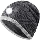 HIGHEVER Gorro De LED Com Luz Presentes De Meia Para Homens E Mulheres Com Lanterna E Boné De Inverno Cinza Tamanho Único G