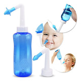 Higienizador Ducha Nasal Silicone Lavador Lavagem 300ml Cor Azul