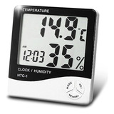 Higrômetro Digital Relógio Temperatura Umidade Termômetro