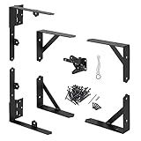 HILLMASTER Kit De Moldura De Portão Anti Queda Suporte De Canto De Portão Ferragens De Portão Ajustáveis Resistentes Com Trava De Portão Para Cercas De Madeira Portões De Garagem Portas De Galpão Portões De Curral Janelas De Madeira