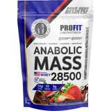 Hipercalórico Anabolic Mass 28500 3kg Profit Labs Sabor Chocolate Com Morango