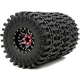 HOBBYSOUL RC 1 9 Pneus Altura 121 Mm Pneus E 1 9 Rodas Beadlock Ajustáveis 4 Deslocamentos Negativos Aros Cor Preta Largura 31mm Para 1 10 Mud Crawler TRX4 SCX10 Gen8 Pacote Com 4 Montado 