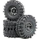HOBBYSOUL RC 120 Mm 4 72 1 9 Pneus De Lama Slingers Macios E Pegajosos Pneus Montados Em Rodas De Metal Pesado 1 9 Beadlock Jantes Pretas Hex 12mm Para 1 10 Crawler Traxxas TRX4 Axial SCX10 Pacote